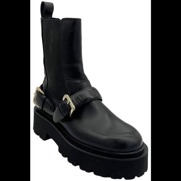 Sandro Women's Helen Buckled Chelsea Booties Black - Medium - Picture 1 of 3